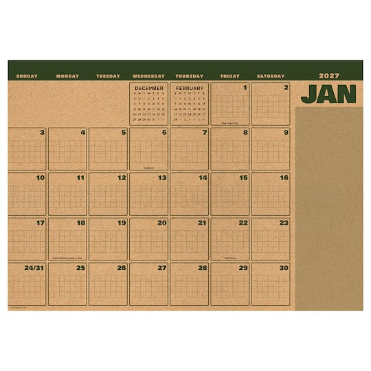 2027 Trail + Timber Medium Desk Pad Monthly Blotter Calendar